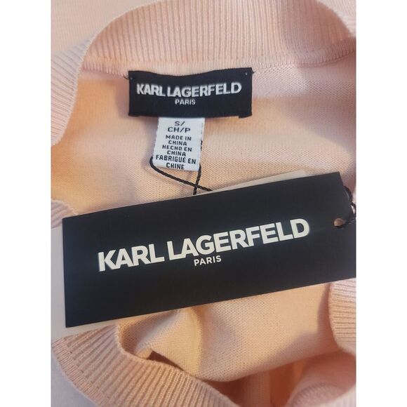 Karl Lagerfeld Paris NWT Women's Pink Cold Shoulder Sweater Size Small NEW t15 - Picture 6 of 7